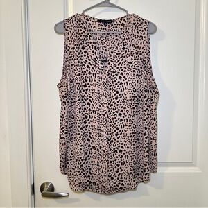 41 Hawthorn Sleeveless Leopard Print Blouse - Size 1X